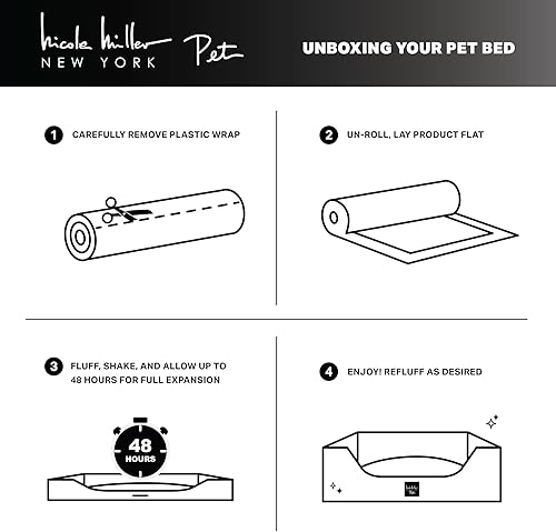 Miniatura 9 de Nicole Miller New York PET Mod - Cama para mascotas, acogedora y relajante, parte inferior antideslizante, funda lavable a máquina, color gris topo,