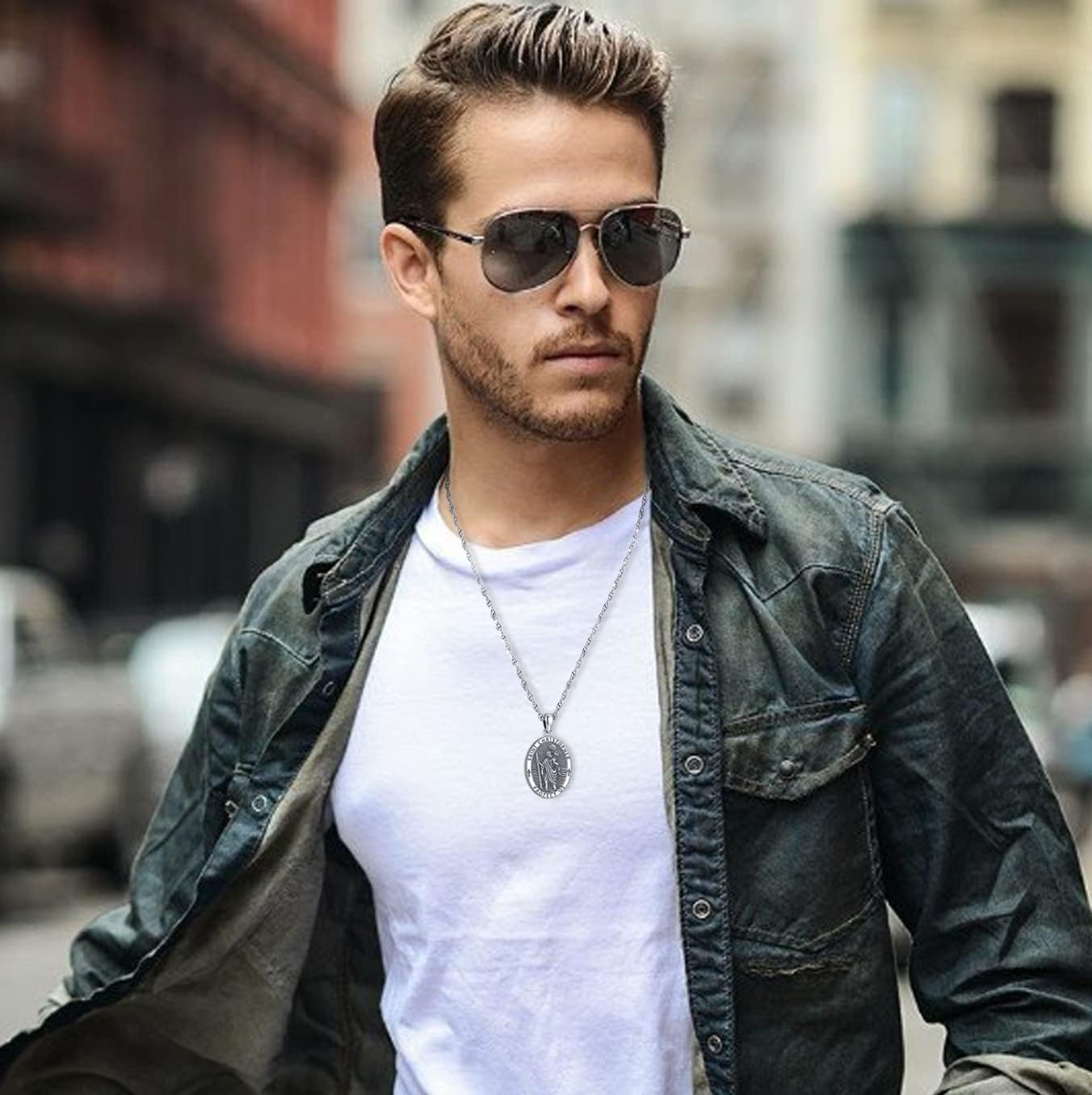 925 Sterling Silver St Michael/St Christopher/Virgin Mary Necklace Patron Saint Amulet Medal Jewelry for Men Women - Image 5