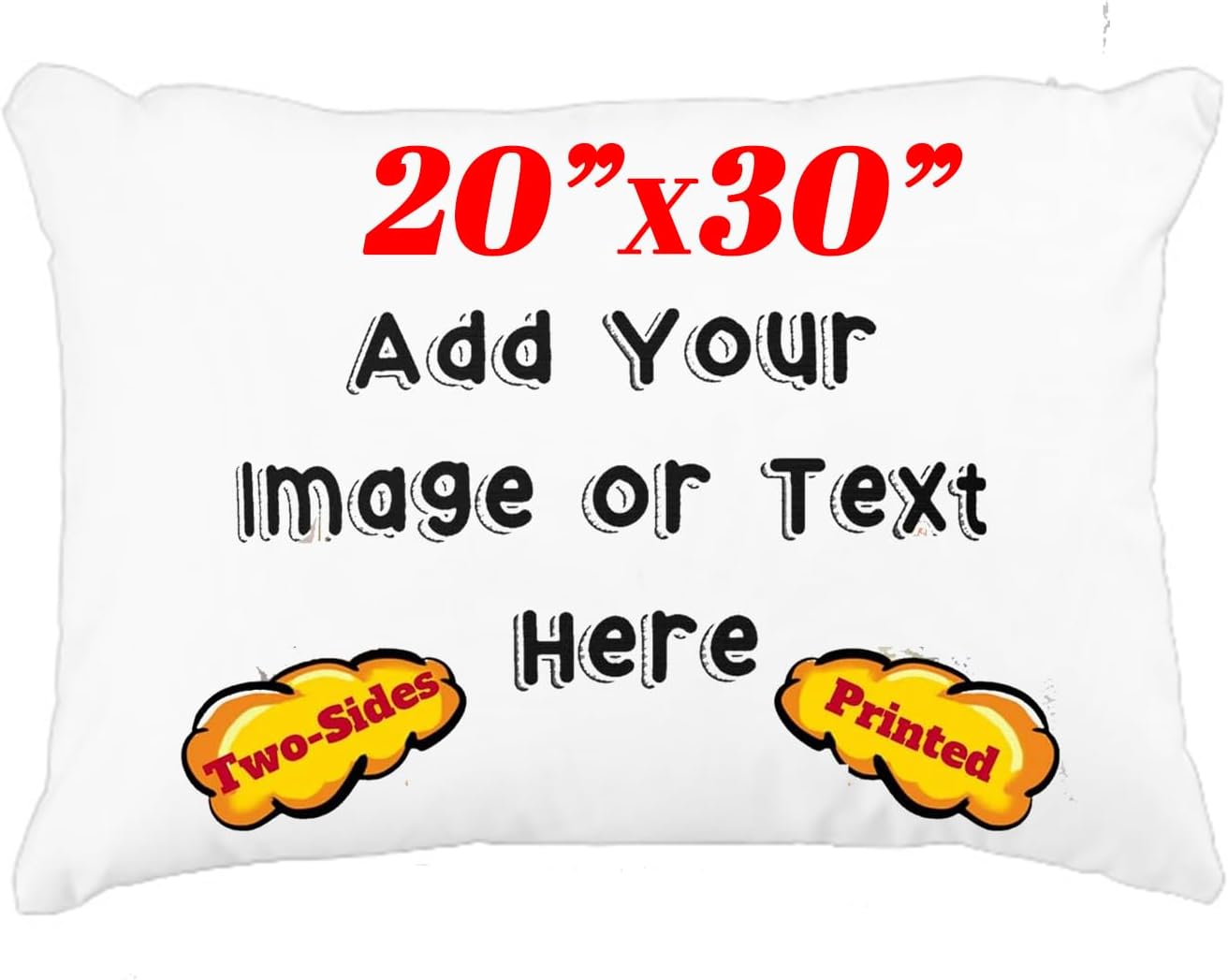 Design Your Own Photo Pillowcase Two-Sides Printed Cushion Covers Custom Cotton Throw Pillow Cases (White, 20"X30" Queen)