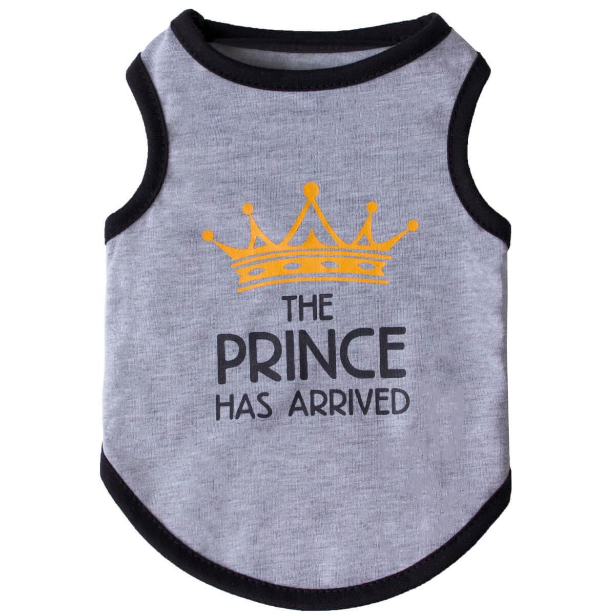Izefia Dog Shirts Clothes Breathable Princess Birthday Boy Girl Cool Summer Tank Top Vest T Shirt for Small Dog Puppy Medium Cat Boy Grey XS
