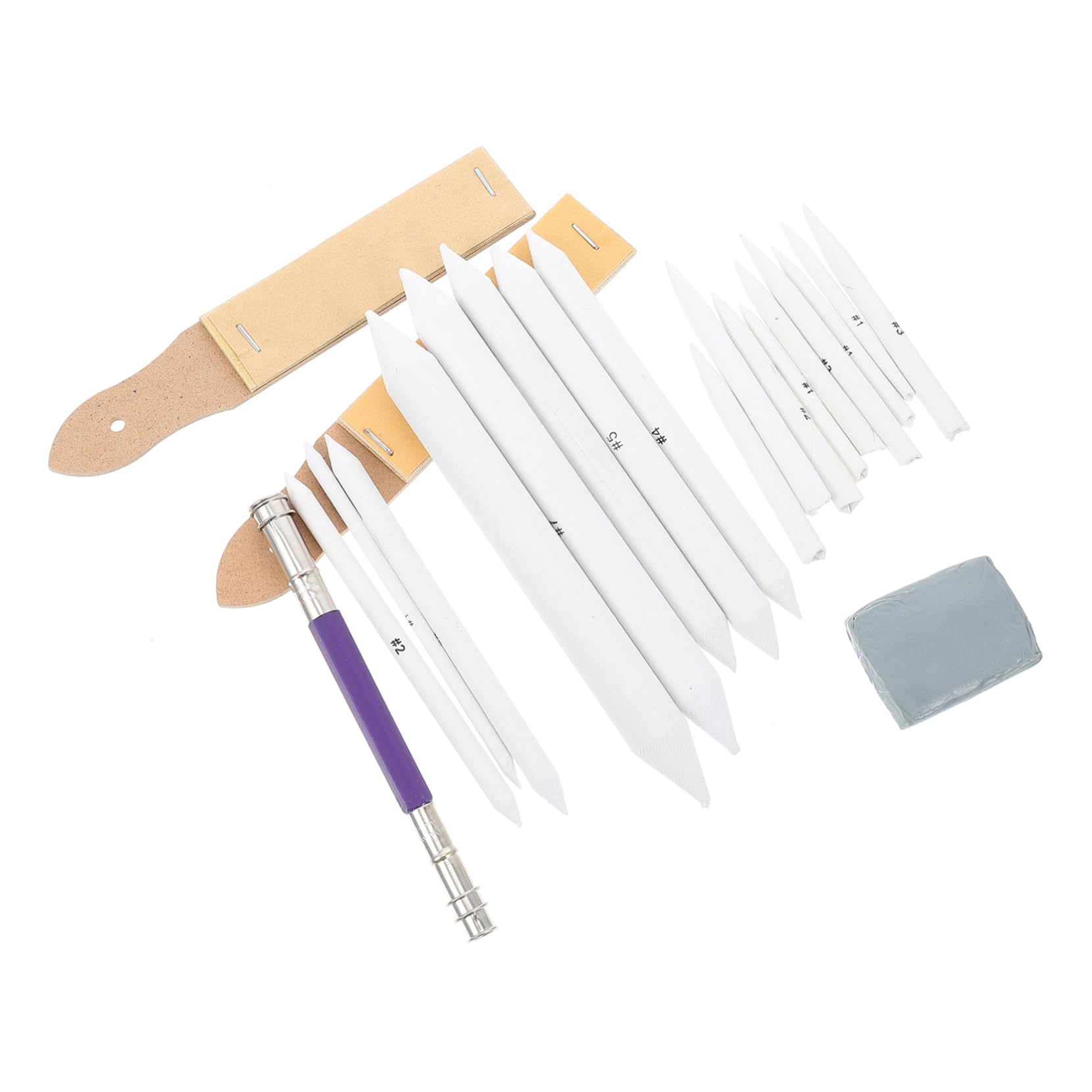 IWOWHERO Art Supply Kit 22pcs Sketch Eraser Set Blending Stump Brush for School Sketching Pencils