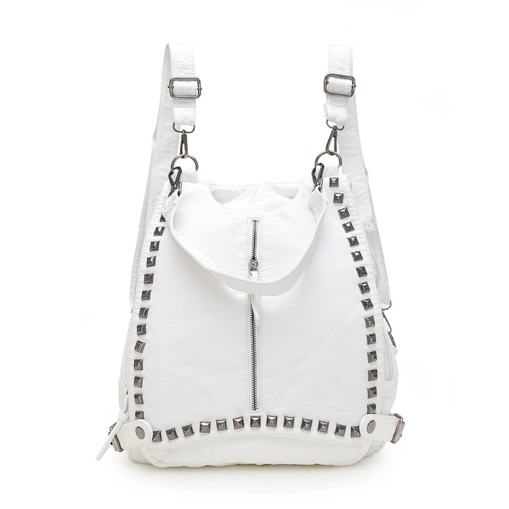 Sac à bandoulière transformable avec compartiments multiples et finitions rivets - 2