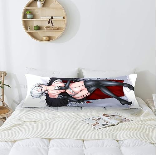 Miniatura 5 de MUAMCZFDC Arlecchino Anime Dakimakura - Funda de almohada corporal corta de felpa para abrazar, funda de almohada de 59 x 20 pulgadas, funda de