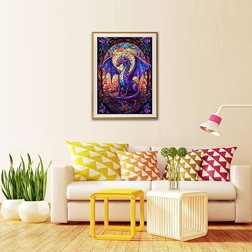 Miniatura 2 de mrpwnle Kit de pintura de diamantes de cristal con manchas de dragón, kit de arte de diamantes de dragón para adultos, bordado de diamantes redondos