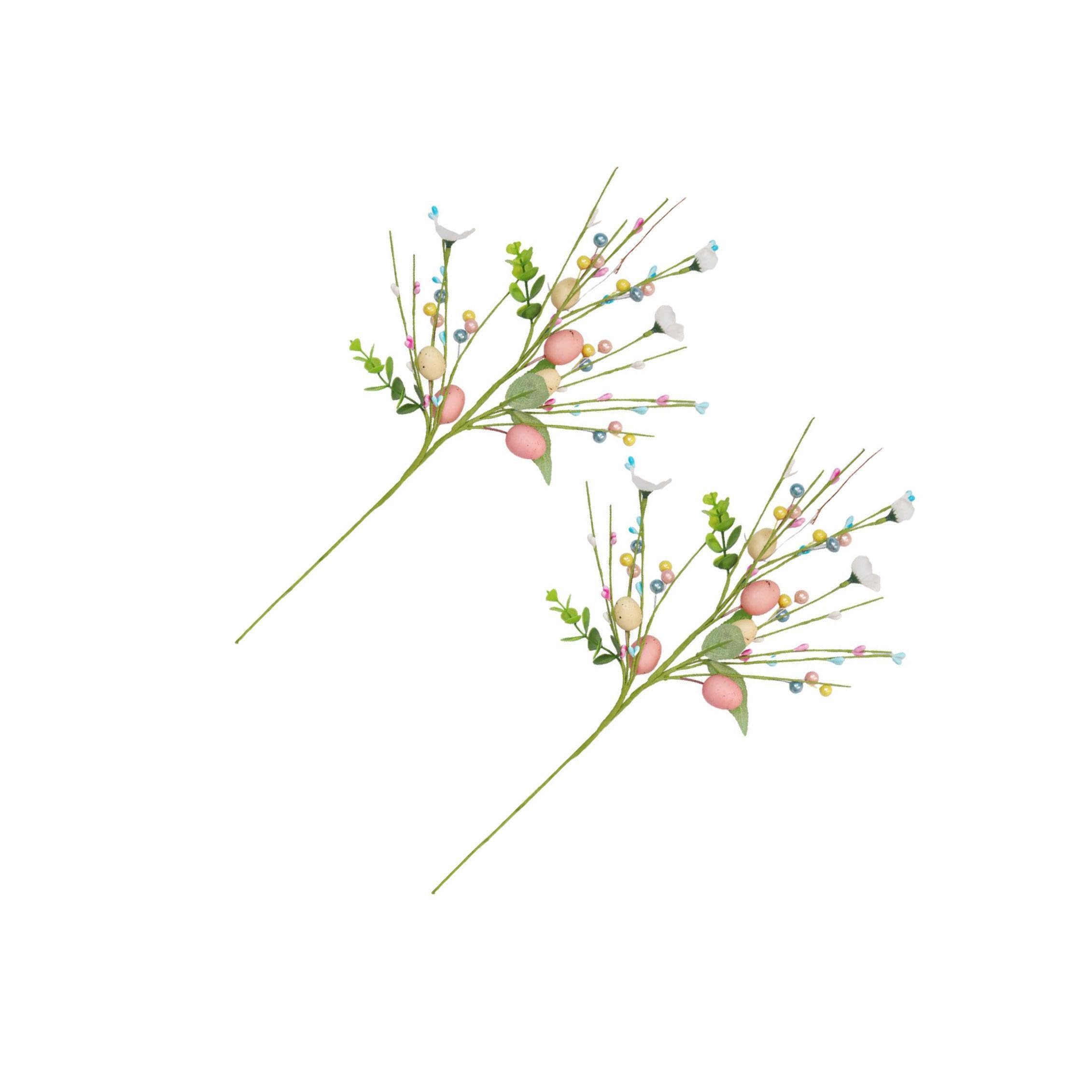 TWISAXC Easter Egg Branch Floral Party Decorations Colorful Berries Stem Craft Foam Easter Egg Tree Branches Floral Party Supplies Iron Spring Decor Wreath