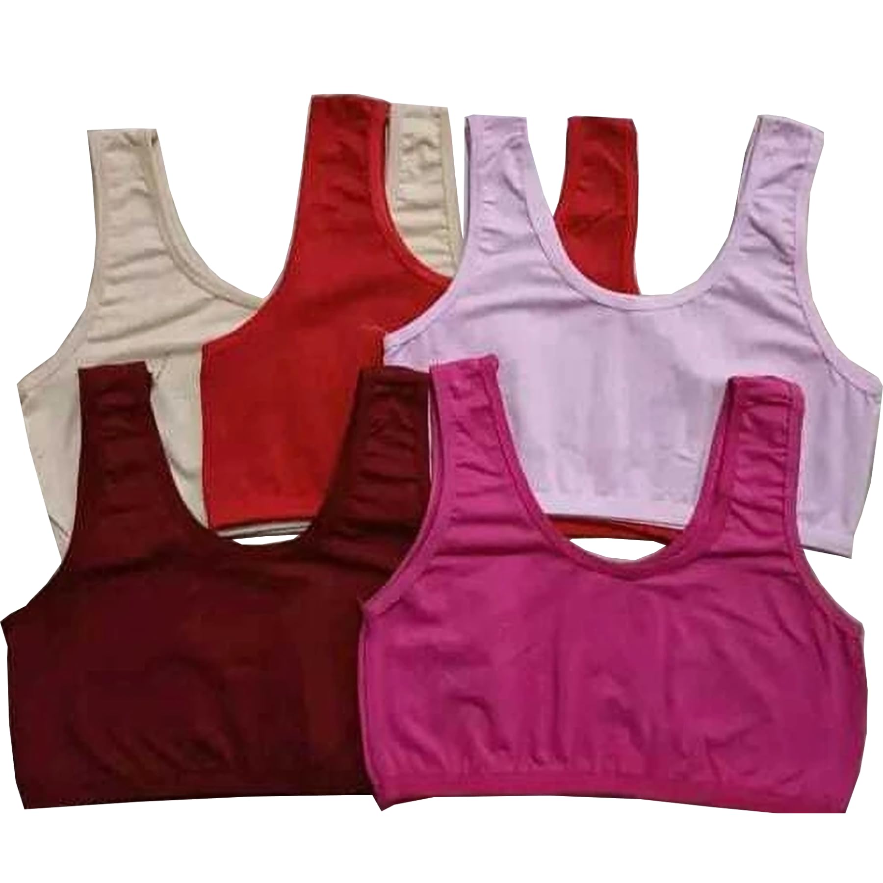 Women's Sports Bra Set, Pack of 5 Women Cotton Padded Non-Wired Sports Bra Comfort Bralette-image-33