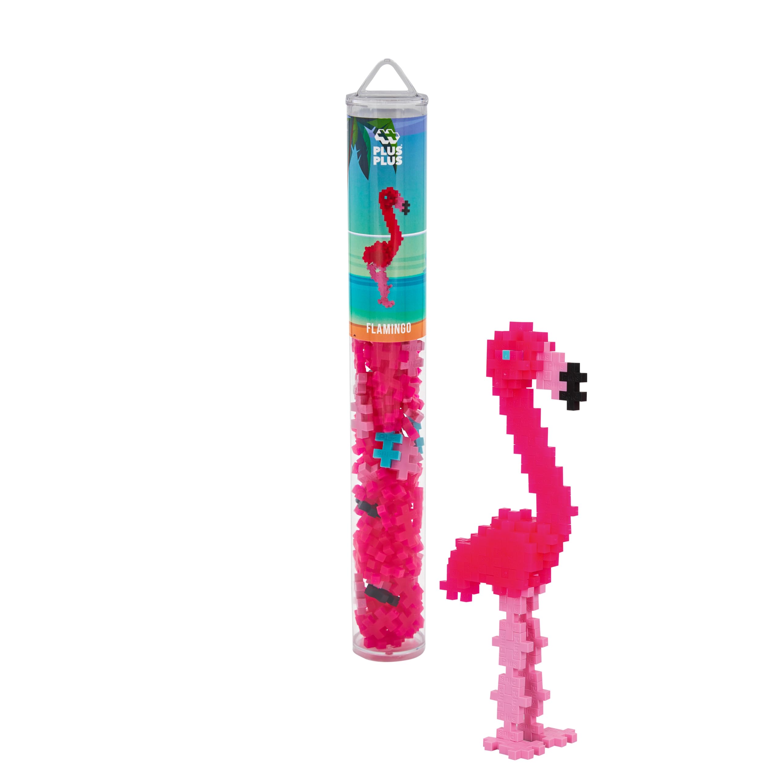 PLUS PLUS Building Blocks Toy - Animal Toys for Kids, Creative Learning Resources and STEM Play for Home and Travel - Girls and Boys Toys Age 5 Plus - Flamingo 100 Pieces