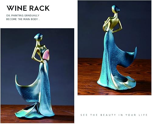 Miniatura 5 de Estante de vino, soporte decorativo para botellas de vino, soporte de vino para dama, soporte de vino individual, estantes de vino para encimera de