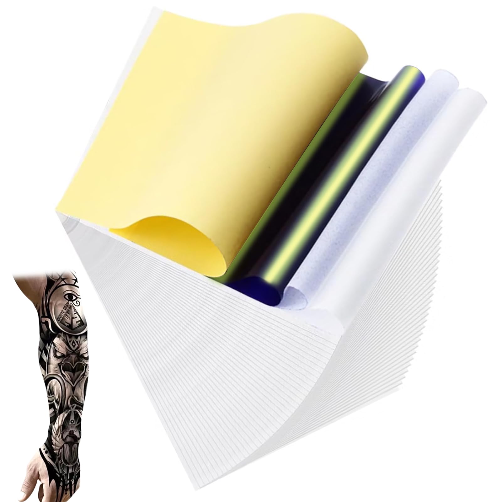 30 Hojas Papel de Transferencia de Tatuajes, Tattoo Transfer Paper de Grafito, Papel de Calco de Tatuaje Temporal A4, Ideal para Impresión de Tatuajes y Diseño DIY