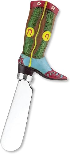 Miniatura 4 de UP Ware Western Cowboy - Esparcidores de queso para botas, asas de resina pintadas a mano con cuchillas de acero inoxidable para untar queso crema,
