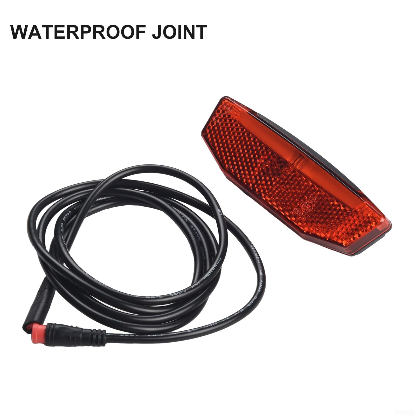 E-For - Fanale posteriore a LED per bicicletta, 36 V, 48 V, per scooter, 7 LED di sicurezza con cavo da 120 cm, alloggiamento in ABS, connettore SM compatibile