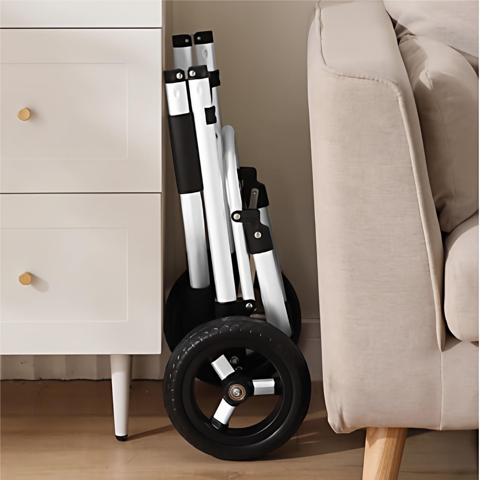 Schwerlast-Klappkarre Zusammenklappbarer Haushaltswagen mit Rädern for Treppensteigen und Einkaufen Paletten- und Transport auf Rädern(Grigio)