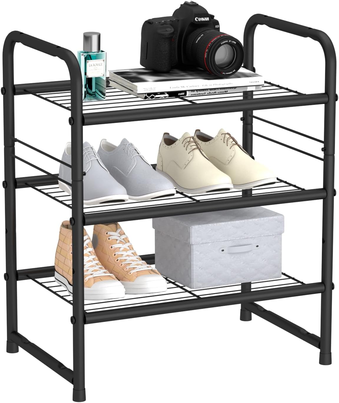 Amazon.com: wkokos Compact Wire Shoe Rack Shelf, Space-Saving Stackable ...