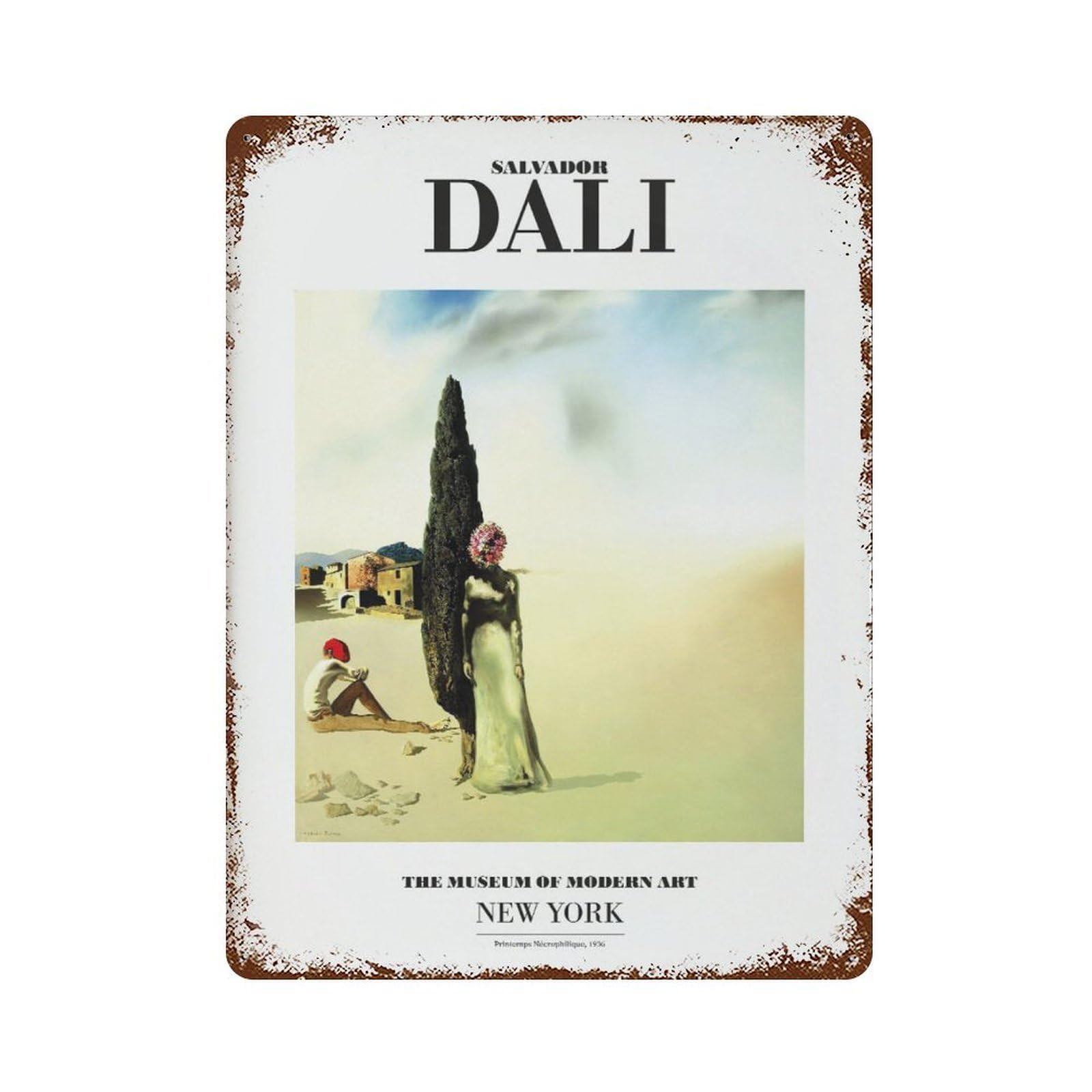 xiaoxiaoshen Salvador Dali Emps Nécrophilique Modern Wall Decor Art Metal Tin Poster Modern Home Decor Art Home Bar Shop Decorations Vintage Sign 40x30cm