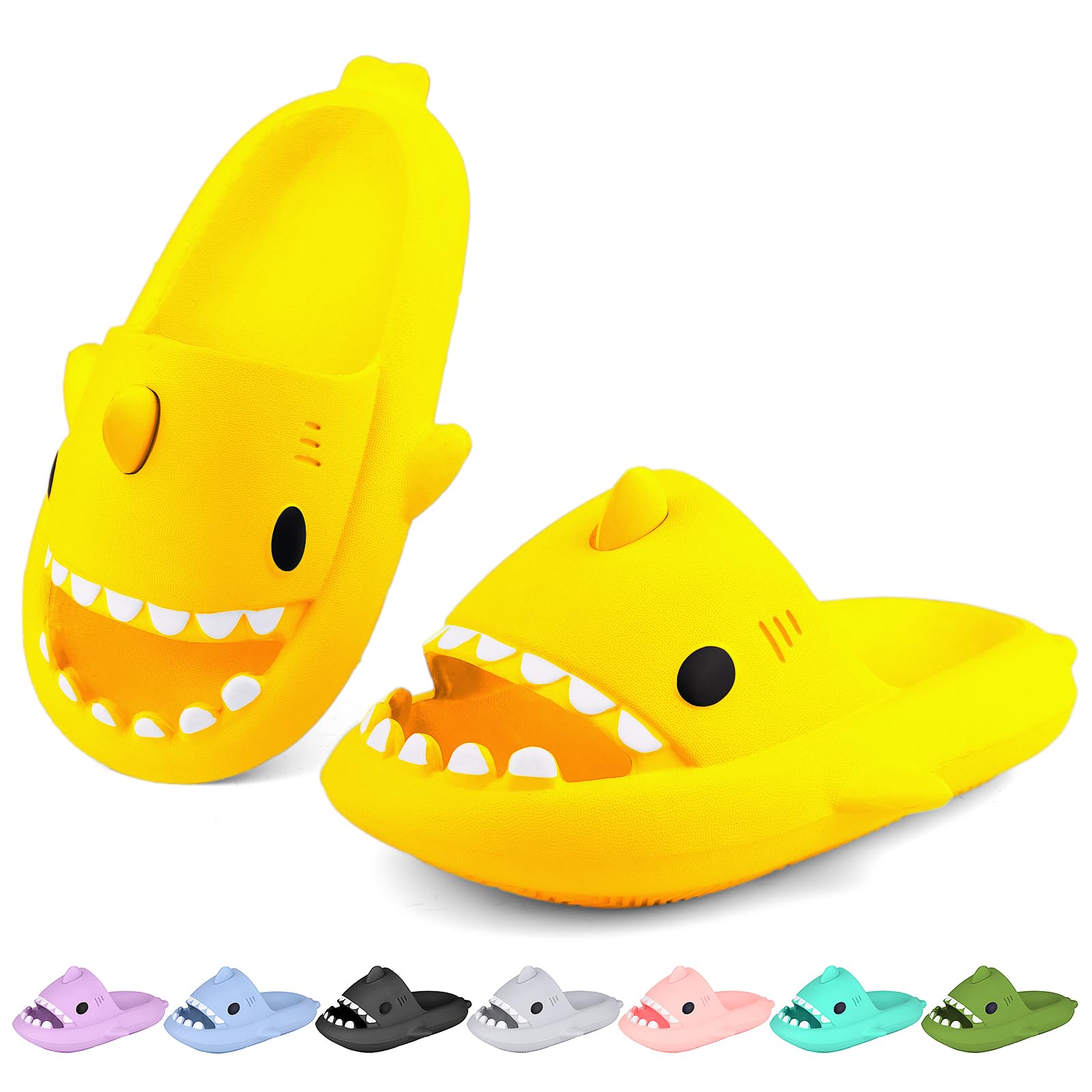 Kids Shark Cloud Slides | Boys Girls Slip On Sandals | Toddler Beach Slippers | Youth Fish Flip Flops Pool Shower Shoes