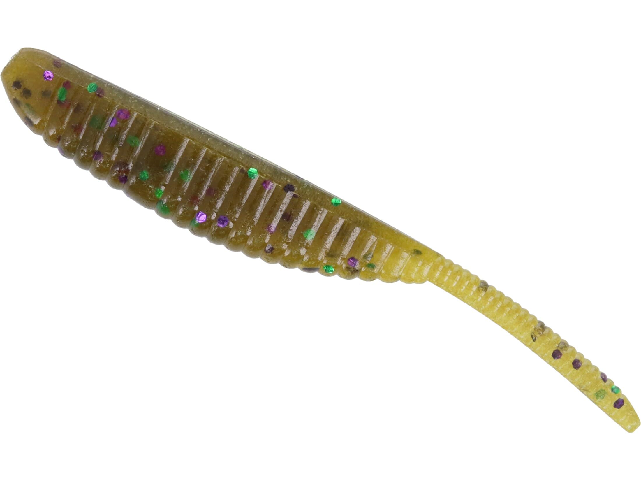 YamamotoYAM-68JR-10-301: 3" Shad Shape Worm Green Pumpkin W/Large Green & Purple Flake (10 Pack)