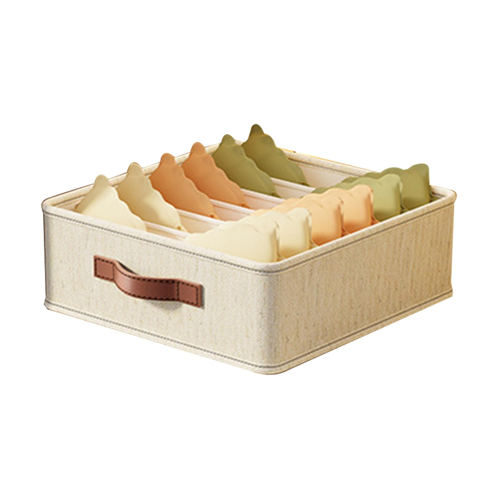 X-Institute Bedroom Cotton Linen Underwear Organiser Storage Box for Socks Scarves and Intimates Travel Friendly Lingerie Holder Sock Storage Box