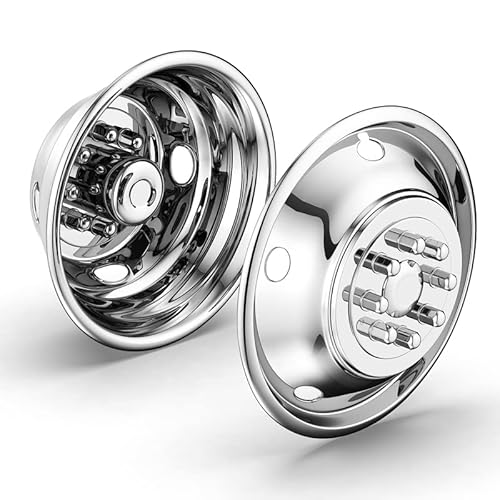 Startship 708D 17" Polished Stainless Steel Dually Wheel Simulator,4Pc Durable And Nice Looking Hubcaps,8 Lug 5 Hand Hole Wheel Cover Fit For 2003-2019 Dodge Ram3500 #TOP3