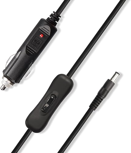 GINTOOYUN Adaptador de fuente de alimentación de extensión de encendedor de cigarrillos de automóvil de 12 V 24 V DC5521 con interruptor 304,