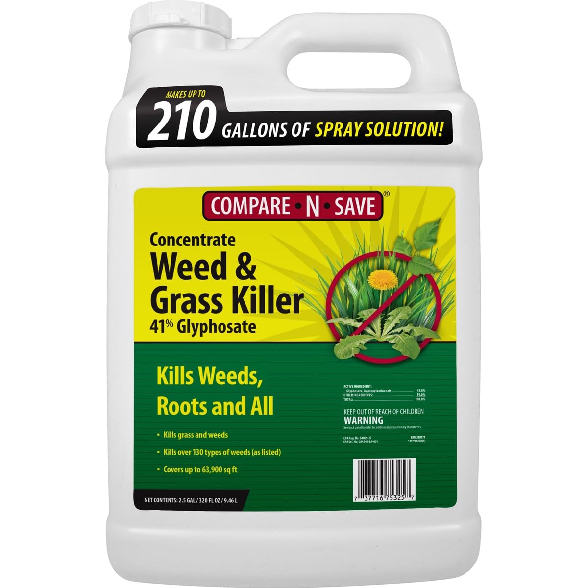 Compare-N-Save Glyphosate Concentrate Grass & Weed Killer Herbicide, 2.5-Gallon