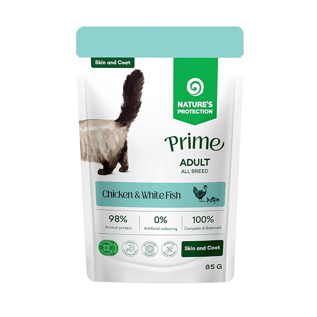 Nature's Protection Prime Húmedo Gato, Pollo y pez Blanco 12 x 85 g