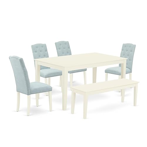 CACE6-LWH-15 6 Piece Dining Room Table Set Contains a Rectangle