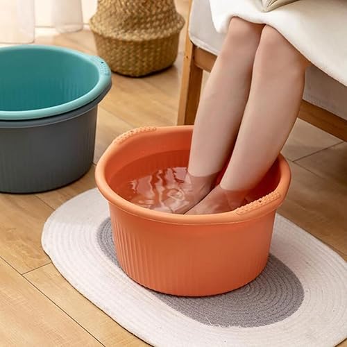 Miniatura 6 de Bañera de baño de remojo de pies bañera de hidromasaje de pies para pedicura, cubo de remojo de pies con cuentas para hombre en casa, naranja