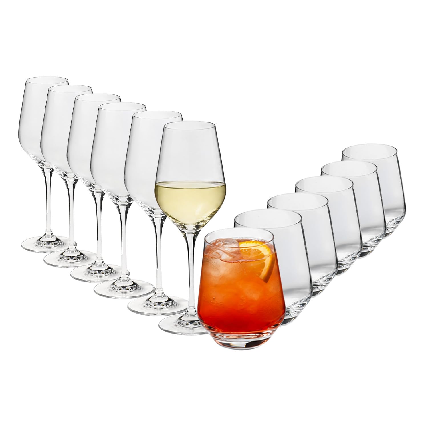 Krosno Bicchieri da Acqua e Vino Bianco, Set di 12, 6 x 430 ml e 6 x 340 ml