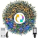 XUNXMAS Christmas Lights 300 LED 108FT Color Changing Christmas Tree Lights with Warm White & Multicolor, 11 Modes Waterproof and Connectable Christmas String Lights with Remote for Xmas Decorations