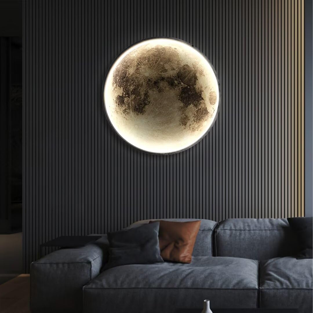 Simulation Mond LED Wandbeleuchtung Luxus Nachttischlampe Dekoration Hintergrund Wandlampe für Korridor Eingang Schlafzimmer Wohnzimmer, 30CM/11.9''