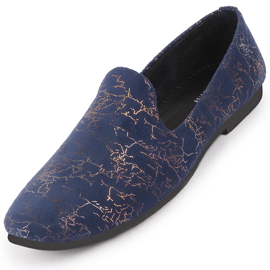 FAUSTO FST FOSME-2068 NAVY-42 Mens Navy Blue Velvet Printed Ethnic Wedding Party Prom Slip On Loafer Shoes (8 UK) (B0CG26JDYX) Amazon Price History, Amazon Price Tracker