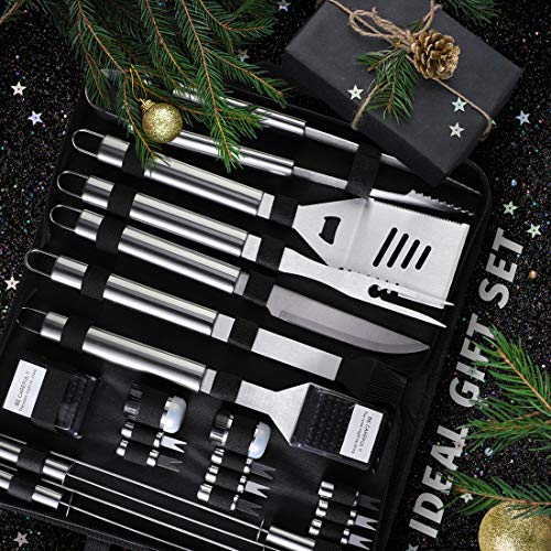 OlarHike BBQ Grill Accessories Set for Men, 22PCS Grilling Accessories Set, Stainless Steel BBQ Tools Gift Utensil with Spatula, Tongs, Skewers for Barbecue, Camping, Kitchen