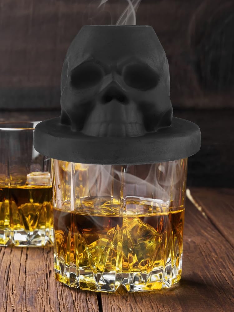 Kit de fumoir à cocktail en céramique en forme de crâne pour whisky, vin, boissons, bourbon, fumoir à l'ancienne, cadeaux uniques pour homme/père/mari/amis