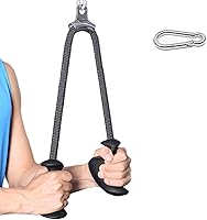 Vista 1 de Tricep Rope 27 & 36 inches 2 Colors Fitness Attachment Cable Machine Pulldown Heavy Duty Coated Nylon Rope with Solid Rubber Ends