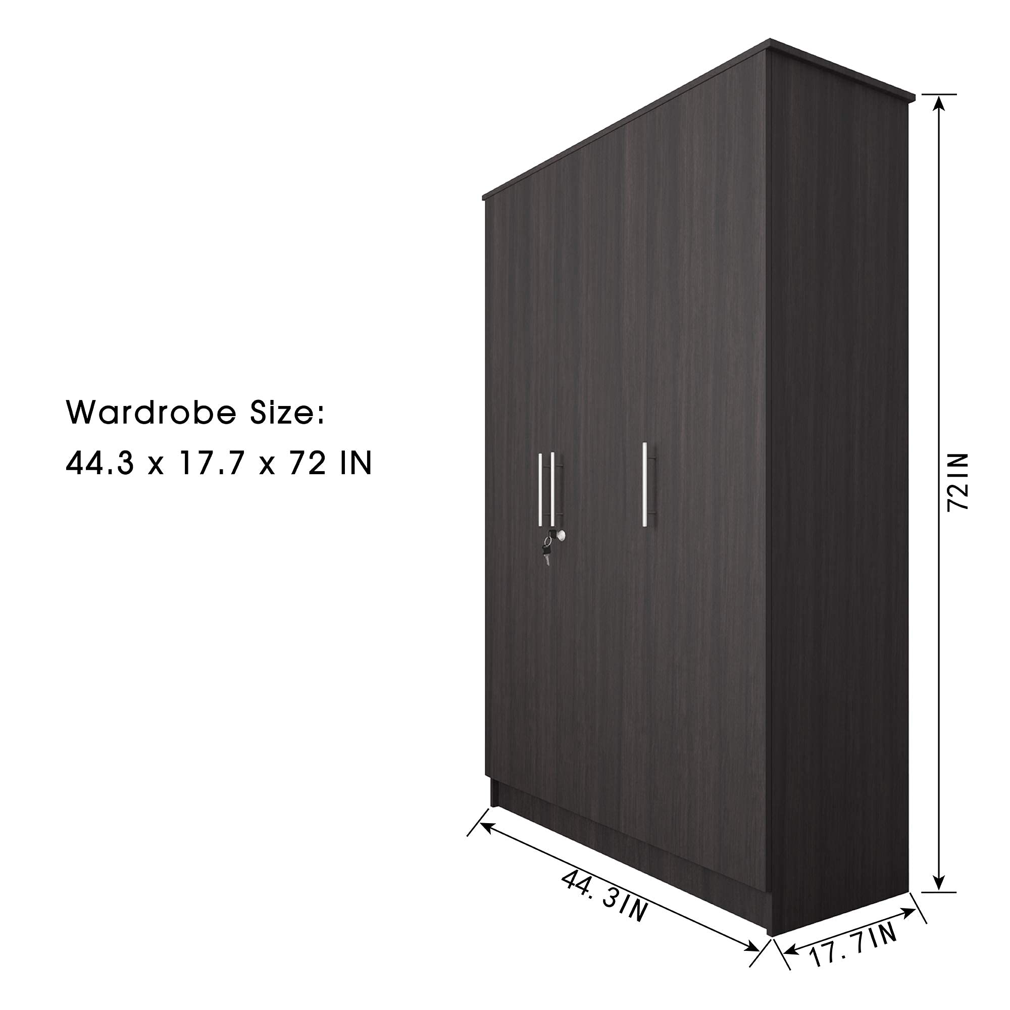 CozyCasa Bedroom Armoires Wardrobe 3 Doors Large Storage with