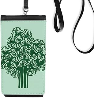 s Flowers Trees Leaves Phone Wallet Purse Hanging Mobile Pouch Black Pocket
