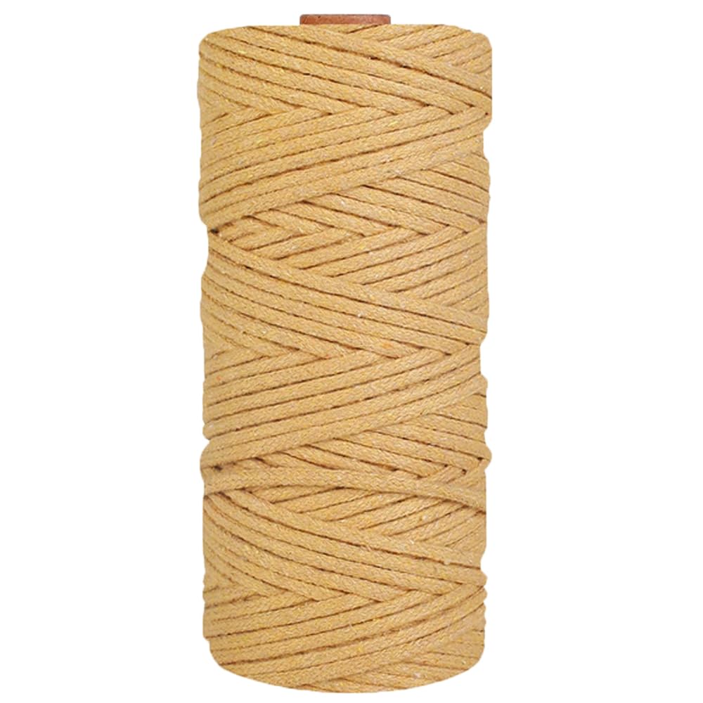 109 Yards Braided Cotton Cord 3mm Macrame Cord Cotton Rope for Wall Hanging,Plant Hangers (Khaki)