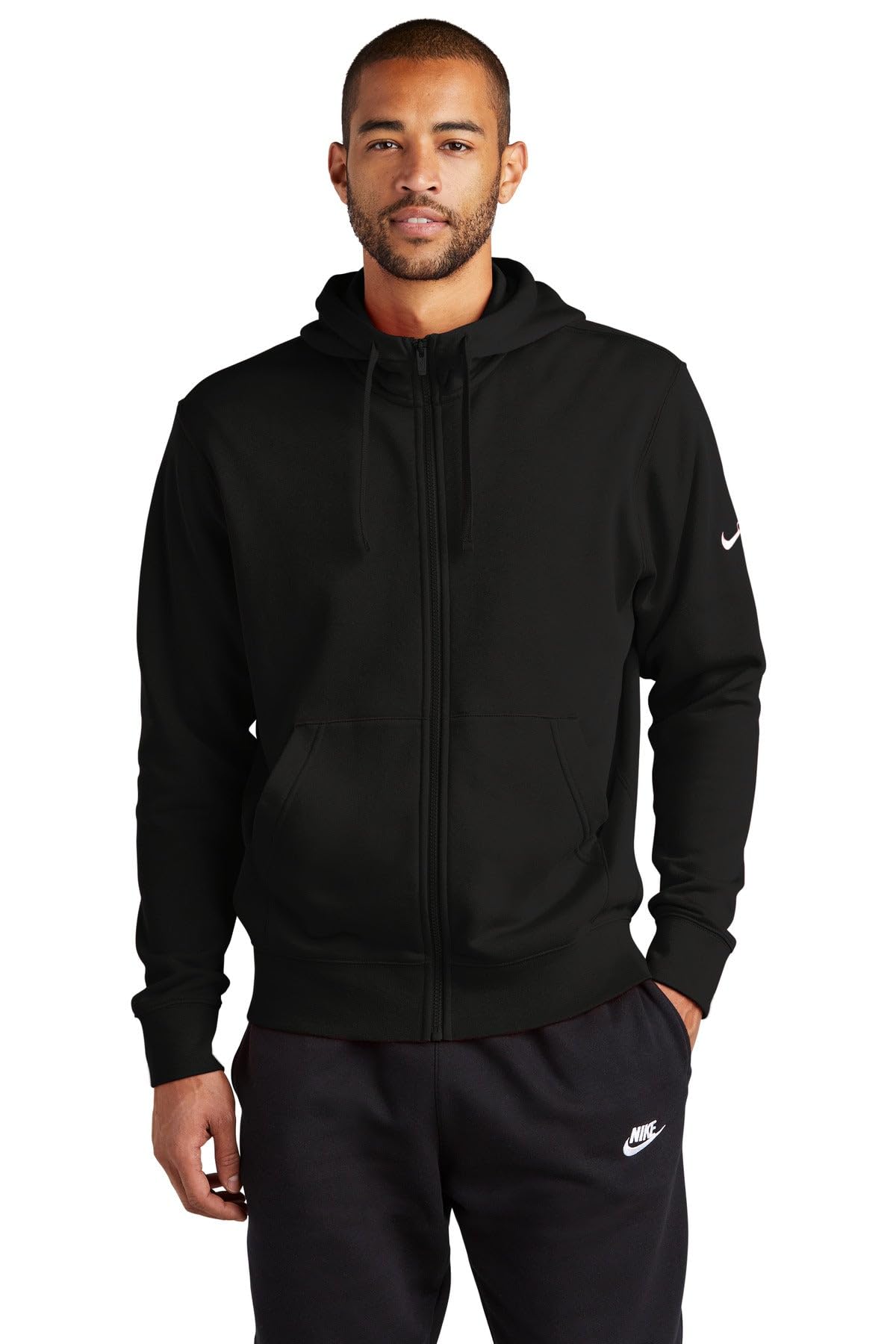 Nike Club Fleece Sleeve Swoosh Full-Zip Hoodie With Custom Embroidery