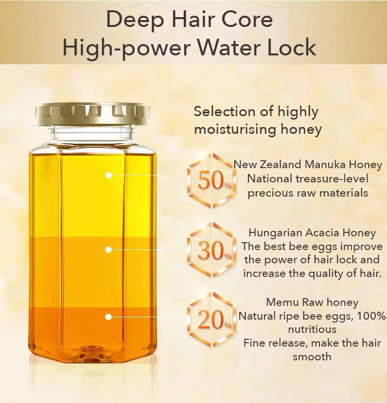1 PC Perfumed Honey Silky Smooth Moisture Hair Shampoo, No Additive, Can Be Used For Pregnant Women And Children, Leaving Clear Smooth Silky Hair For You, 440ml (shampoo)