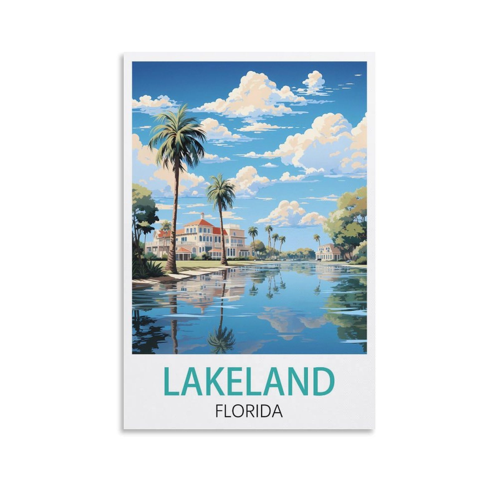 Vintage Metal Tin Signs Art Retro Plaque for Bars Pub Playroom Man Cave Wall Decor Lakeland Florida Posters 30x30cm