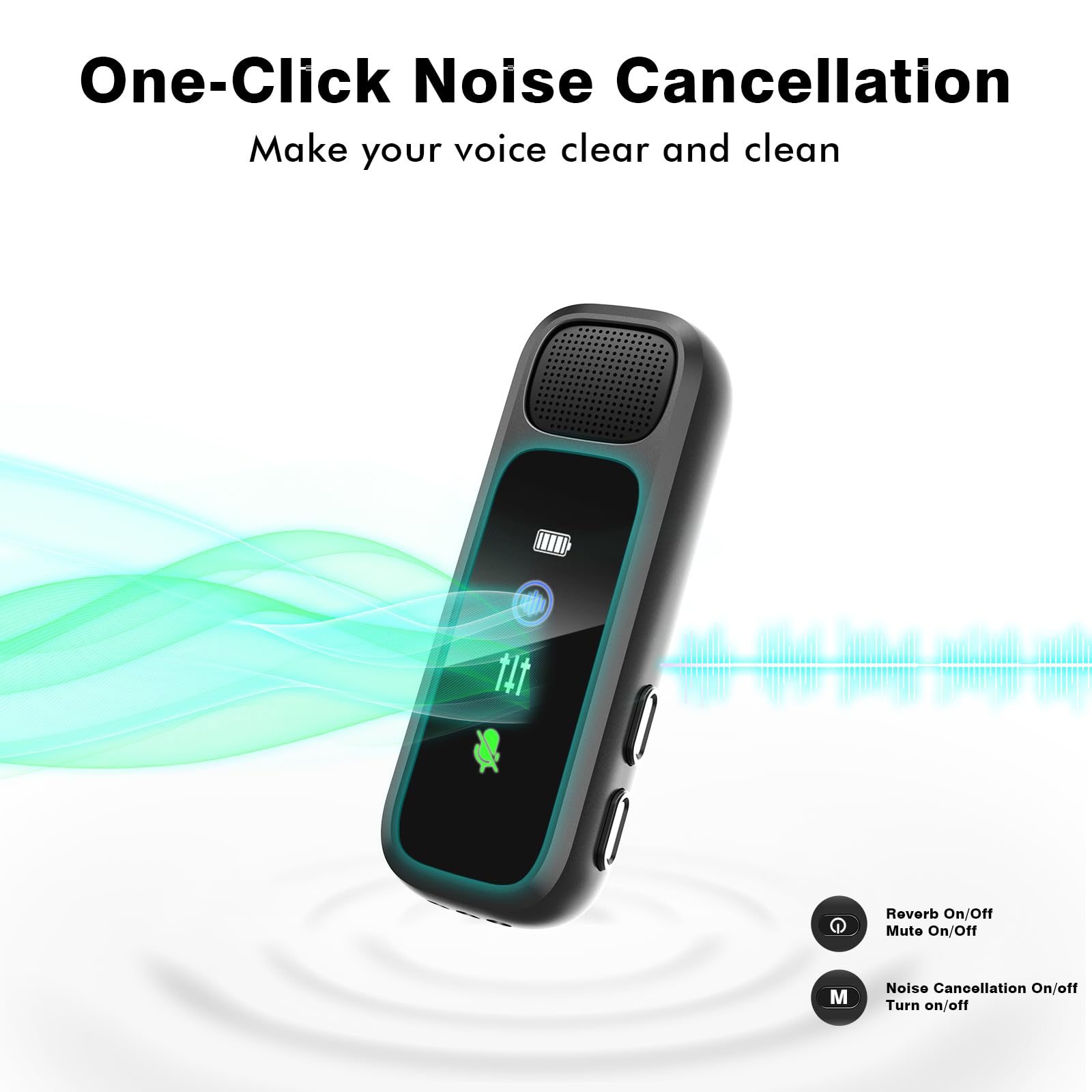 Microfono lavalier wireless per iPhone/Android, doppio mini microfono con cancellazione del rumore con custodia di ricarica (30H), USB-C/Lightning microfono a clip per registrazione video
