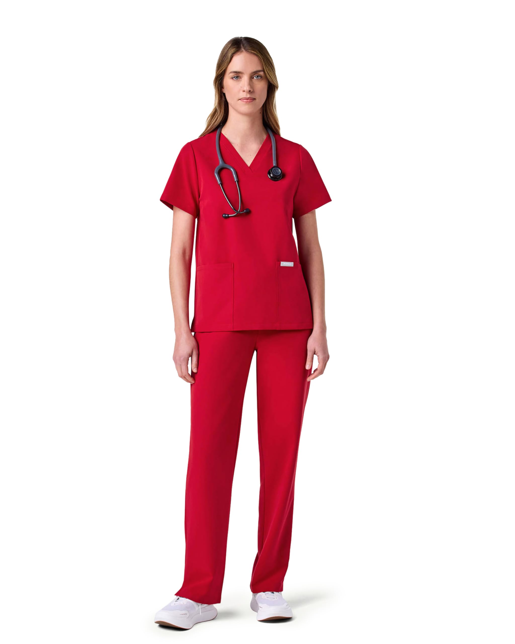 JAANUU UltaLAST Essential Women's Scrub Set 6-Pocket Durable 4-Way Stretch | Durable Fabric, 4-Way Stretch, Wrinkle and Fade Resistant Adjustable