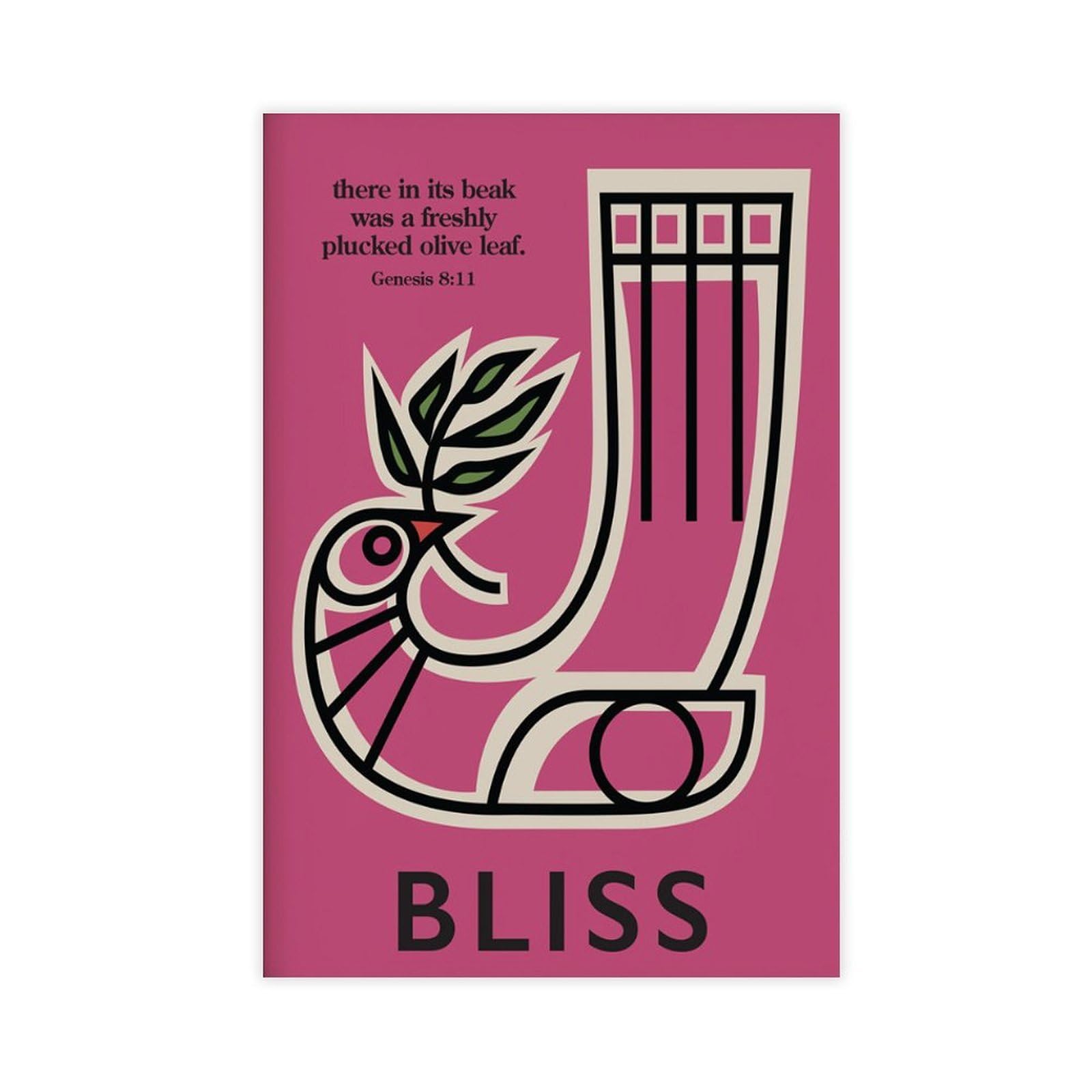 GJtyRFH Dove of BLISS Olive Branch Noah's Ark Bird Mid Century Willi Baum Jewish Canvas Modern Poster Wall Art Prints Paintings Living Room Bedroom Decor 16" L X 24" W