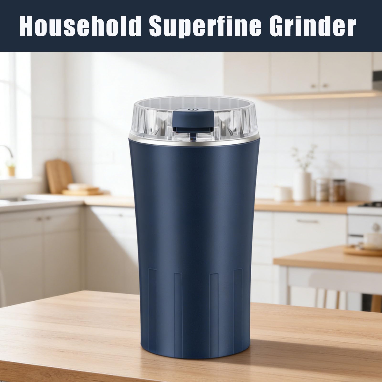 Macinino Superfine Per Uso Domestico - Macinino Elettrico Multifunzione Per Miscelare E Polverizzare Cereali, Con Funzione “One Touch”, Per Chicchi Di Caffè, Spezie Ed Erbe Aromatiche, Pepe (Nero)
