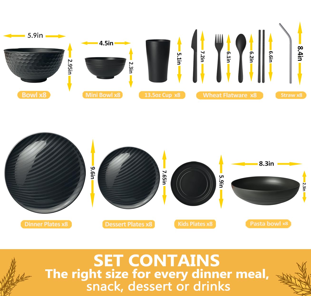 Teivio 96-Piece Dinnerware Set for 8 -2 Teivio 96-Piece Dinnerware Set for 8 -2