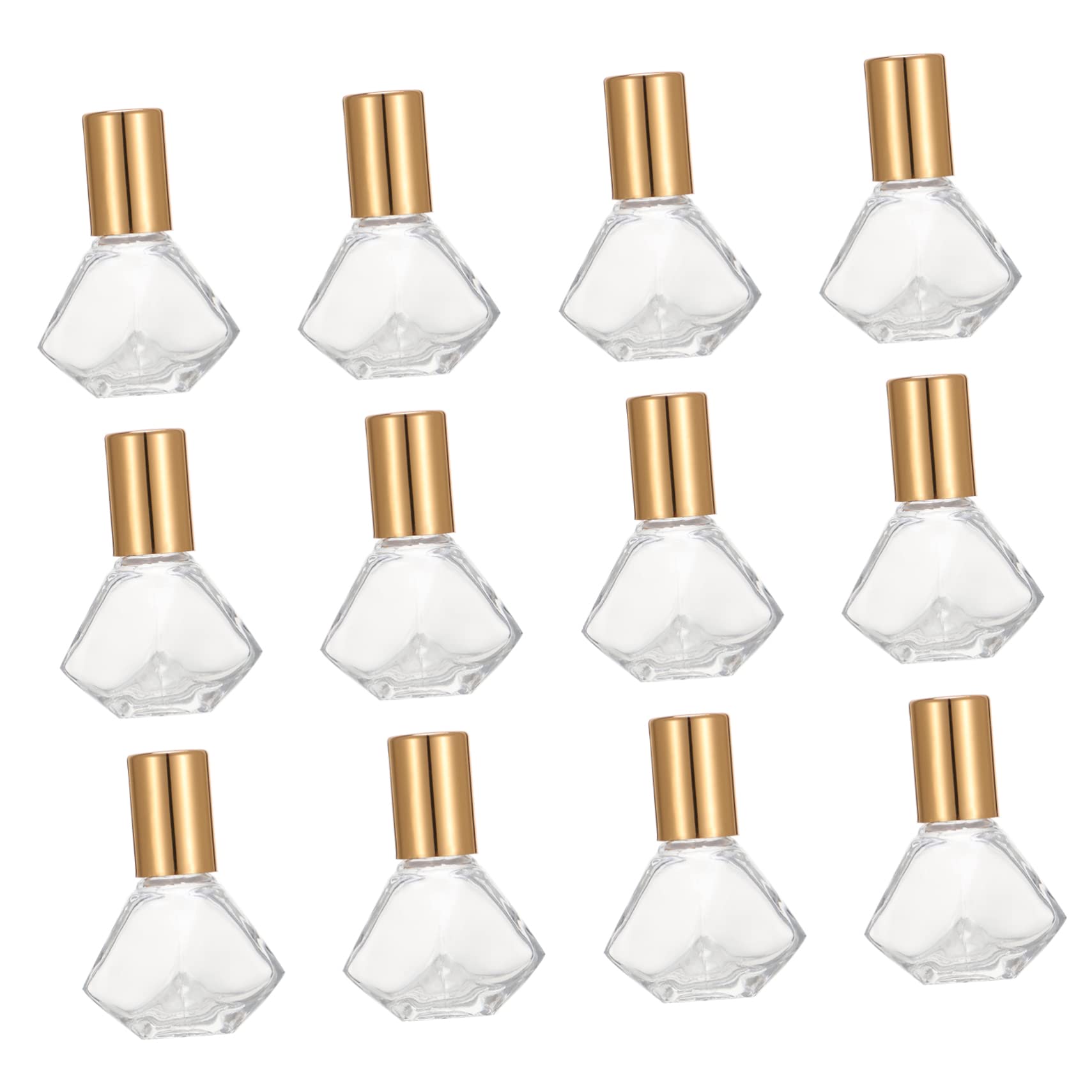 Gatuida Boccette Roll-on per Oli Essenziali 8ml in Vetro Oro, 12 Pezzi | Ricaricabili per Viaggio e Uso All'aperto, Chiusura Anti-perdita, Formato Compatto per Miscele