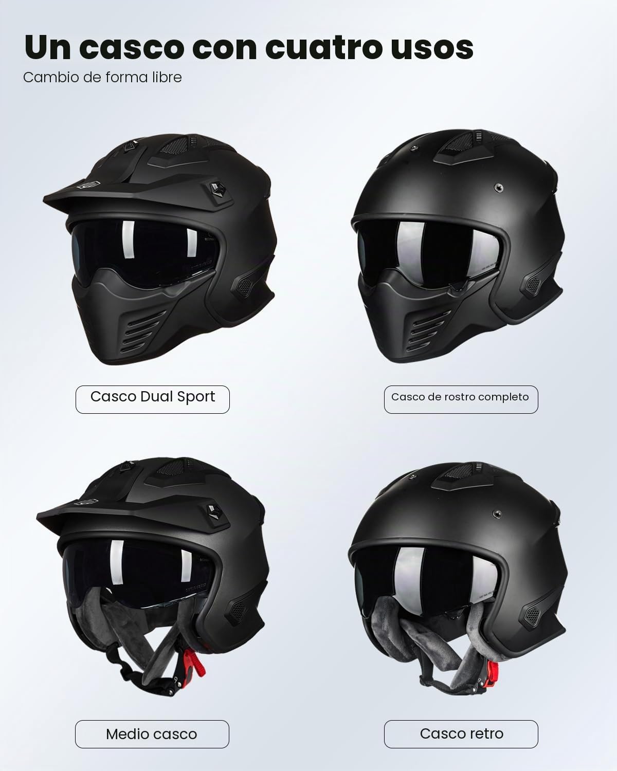 ILM Casco Moto Motocross-Casco Moto Jet Vintage Retro Patinete Homologado ECE Modelo 726X