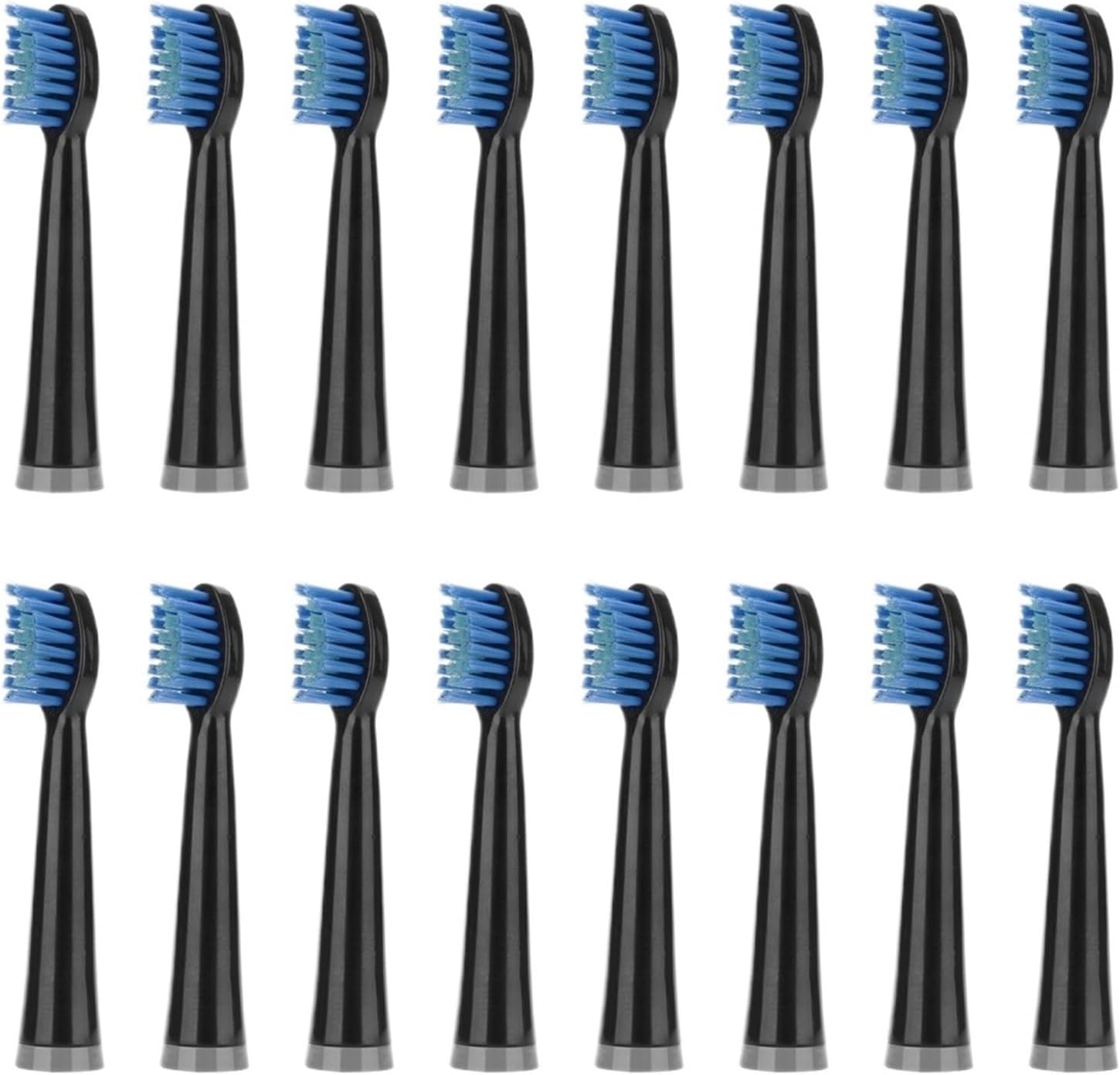 16pcs ectric Toothbrush Replacement Heads,Compatible for UPHYLIAN/KONKA/PHYLIAN Soft Brush Bristles Nozzles(16PCS Black)