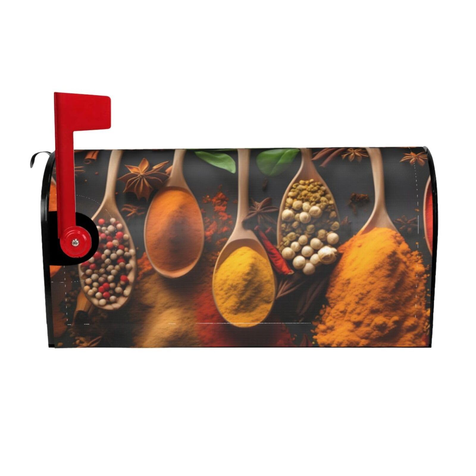 Spices Print Mailbox Cover Wraps Post Letter Box Cover Decor For Outside Garden Yard Farmhouse Home
