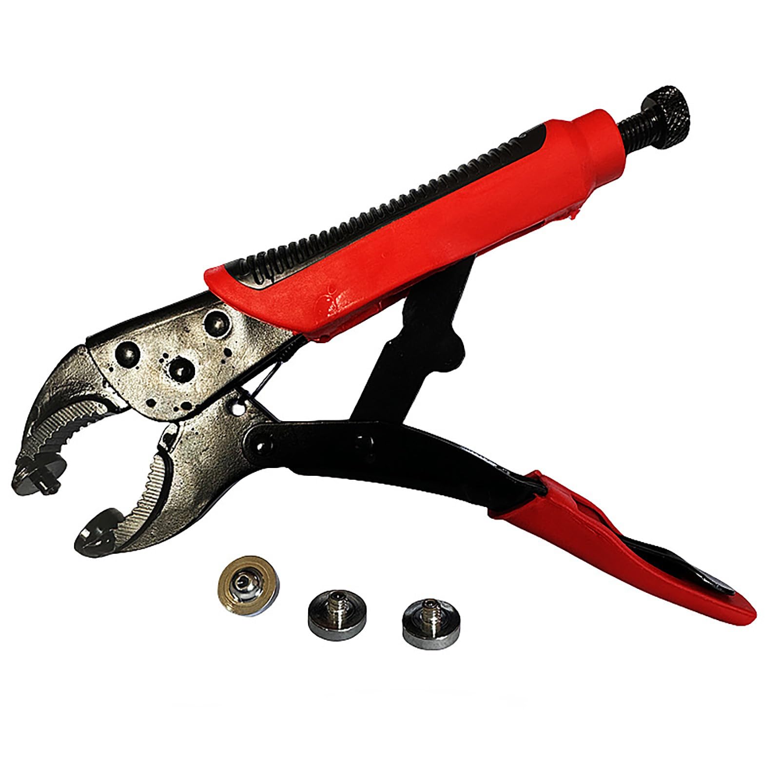 Hsioluted Red Duty Metal Button Fastener Tool Metal Button Fastener Pliers With Accessories For Leather Canvas Tarps Repair Fasteners